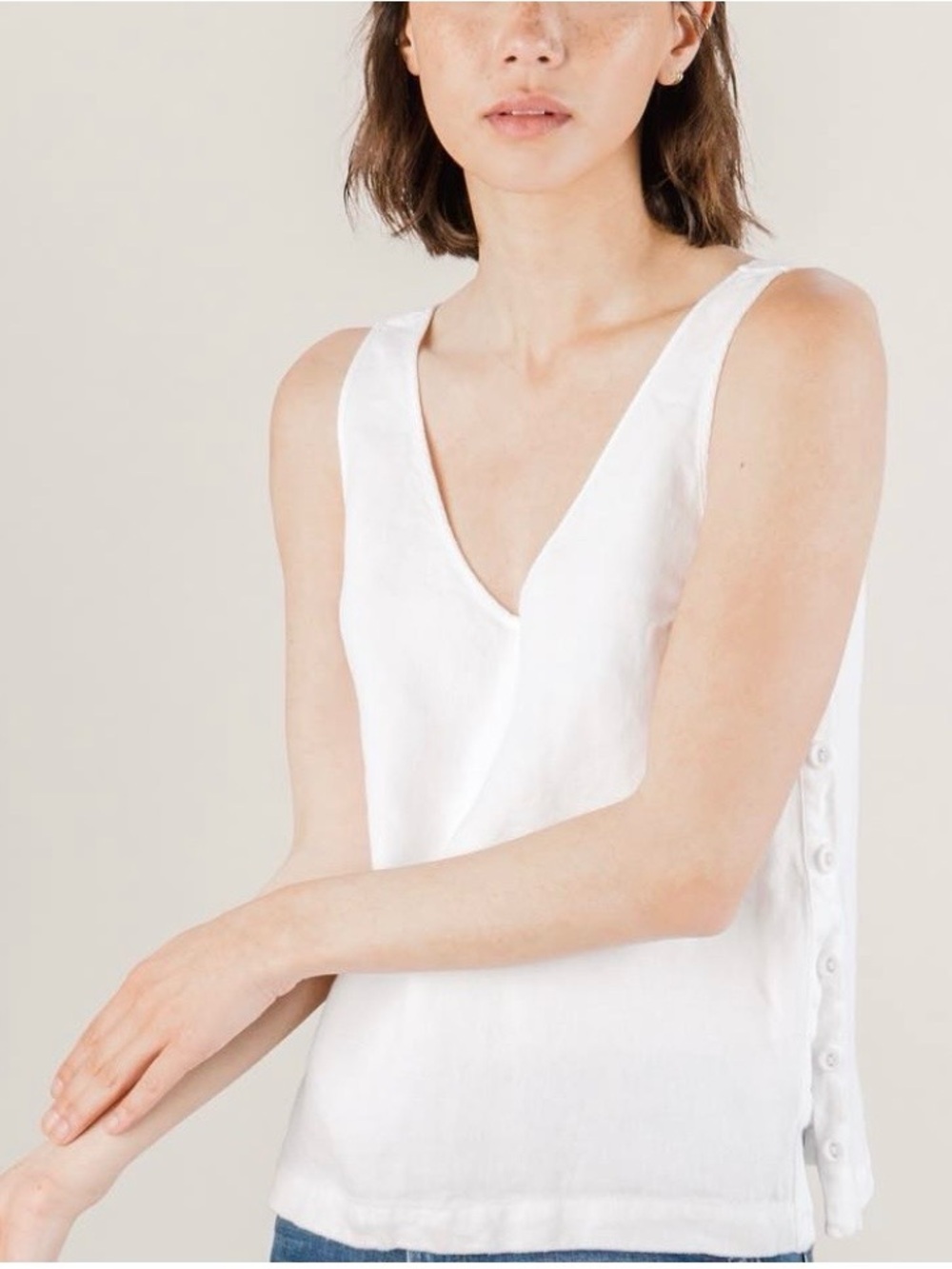 Matteo Los Angeles Elsmere linen tank top in white